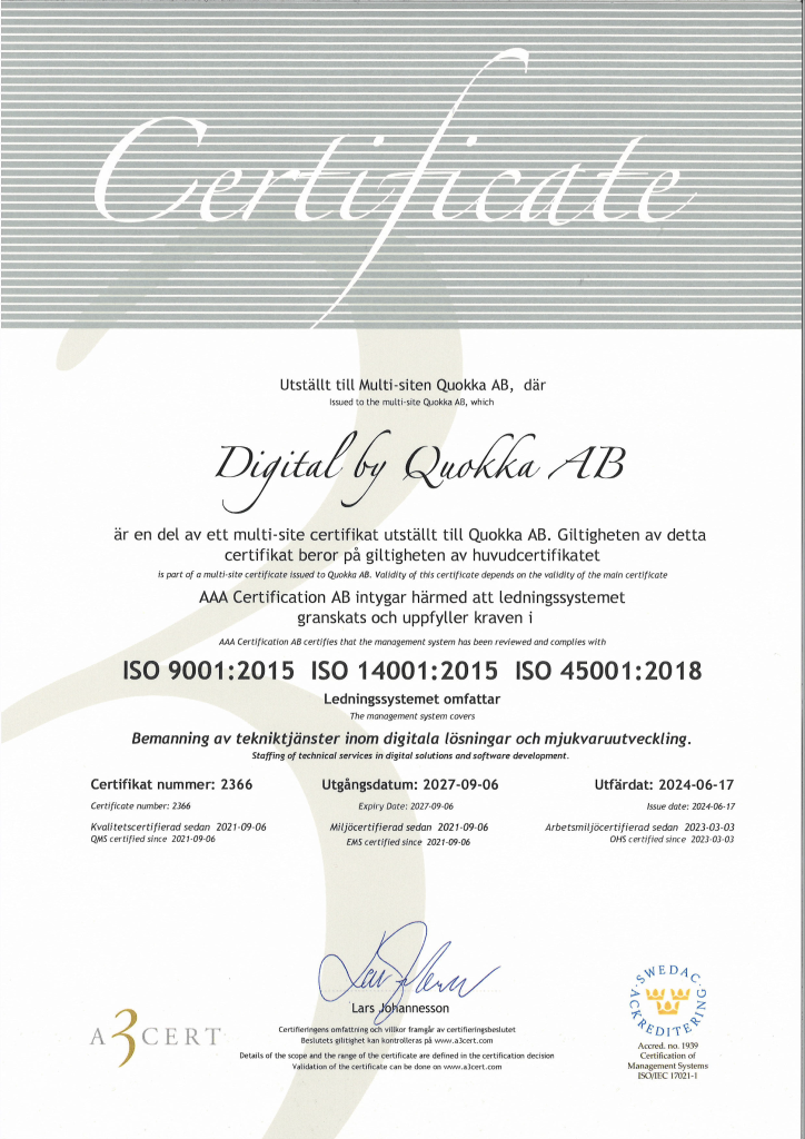 ISO 9001 (Sub-certificate)