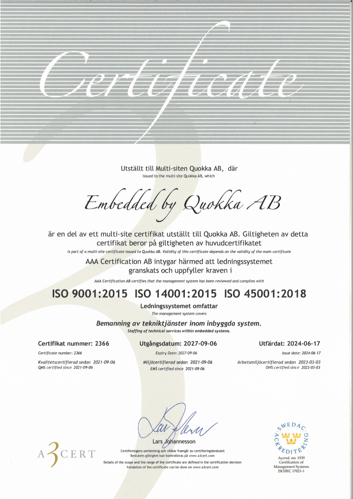 ISO 9001 (Sub-certificate)